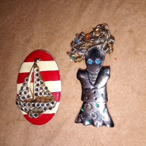 Two very unique vintage Brooches - Picture 1 of 8